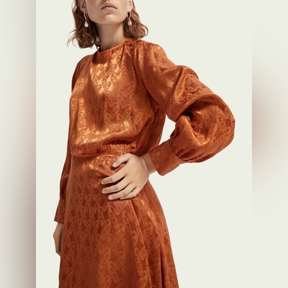 Scotch & Soda Asymmetric peplum hem midi dress - Picture 4 of 8